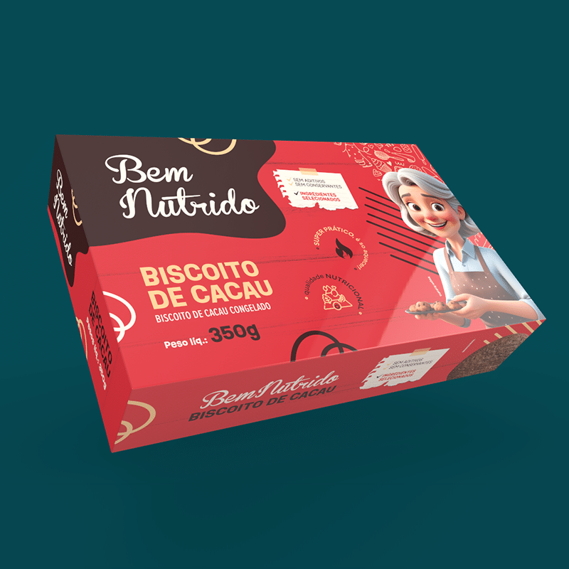 capa bem nutrido design de embalagens biscoito de cacau