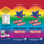 design de emabalagens flying horse garrafa pitaya